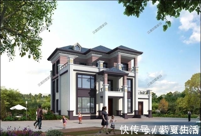 卫生间|145平带独立厨房,新农村新中式三层自建房带车库这样设计