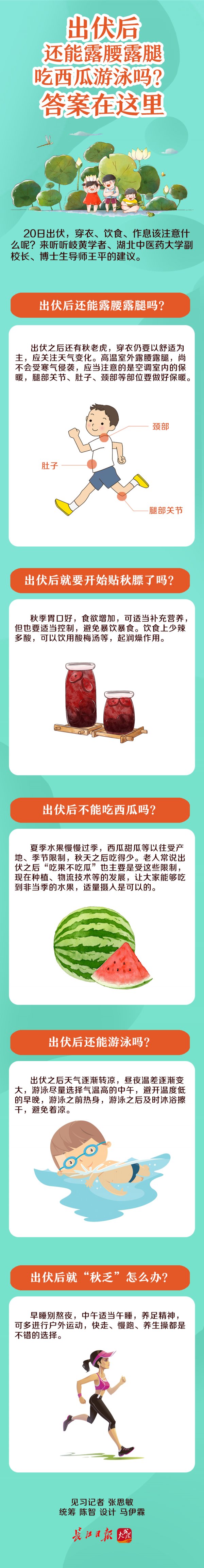 游泳|出伏后，还能露腰露腿吃西瓜游泳吗？答案在这里