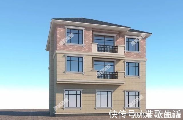 外墙面|4栋12×11米农村别墅，前三栋客厅挑空设计，两层也够大气！