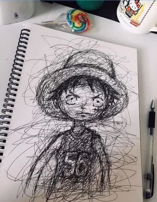 美术生不停画圈,被嘲小学生操作,成品路飞打脸众人