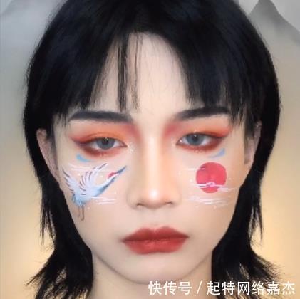 成品|小哥哥教大家化“仙鹤妆”,第一眼差距有点大,看到成品认输了