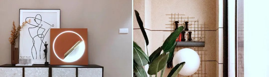 软装|180㎡现代时尚,中性色的空间,暗橙色点缀,带来稳重端庄的氛围