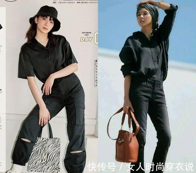 减法 夏末初秋不知道穿什么平平无奇的黑裤子,演绎可盐可甜的look!