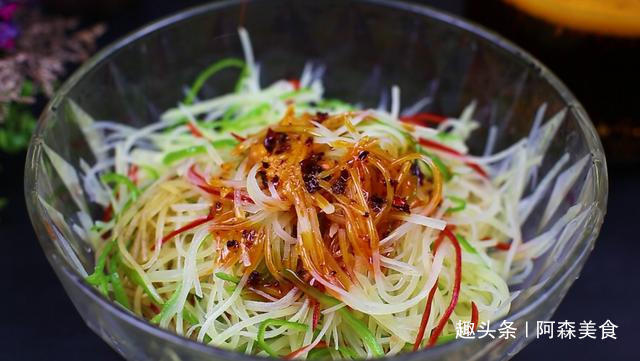 饭店的凉拌土豆丝为啥那么好吃技巧全在这,爽脆入味,一学就会