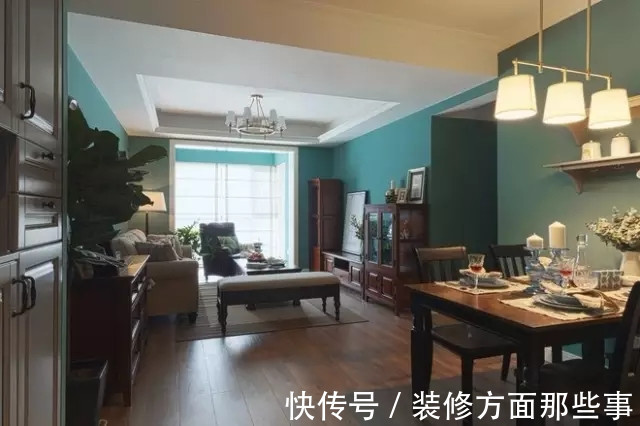 暖风机|101平蓝色美式三居室,自带仙气很有文艺feel有木有