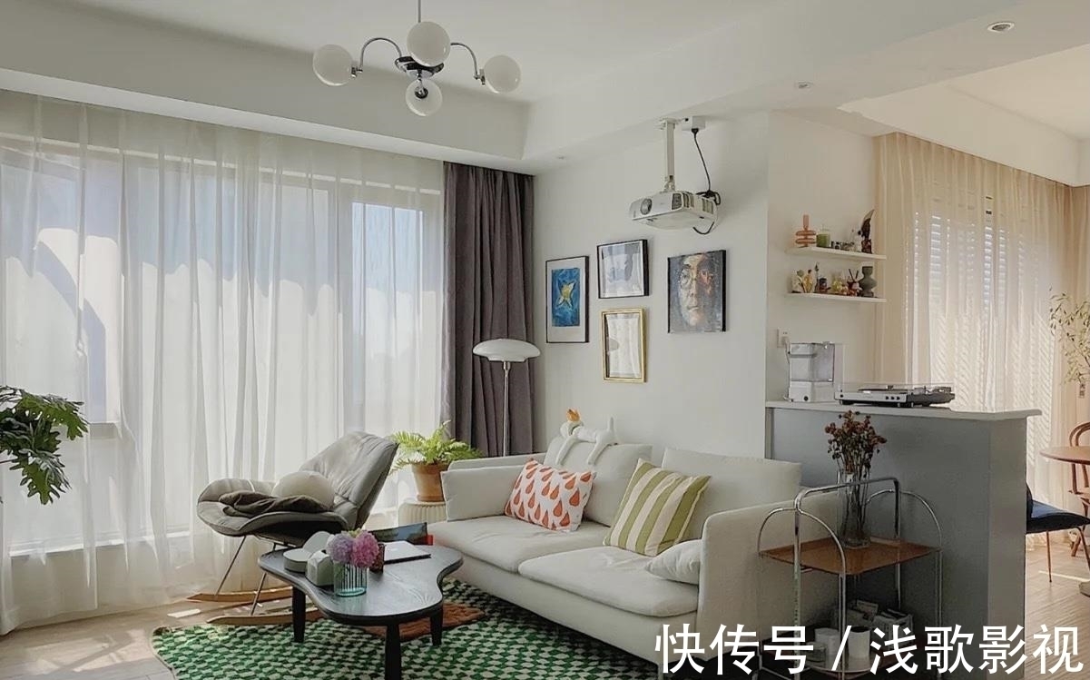 投影仪|业主80㎡的西边套,装下来花费30万,三房改两房,就一个字“值”