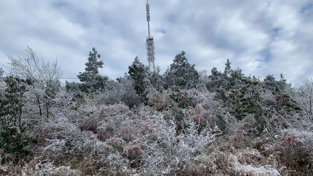 下雪天，凯里小高山的风景好美哦！