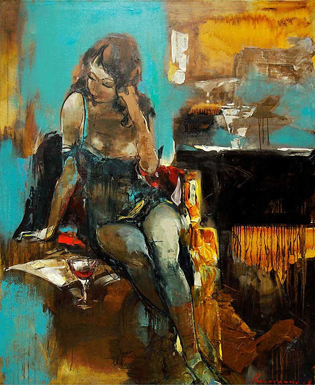 谢尔盖$乌克兰画家谢尔盖 瑞斯里什柯的油画,别有风味!