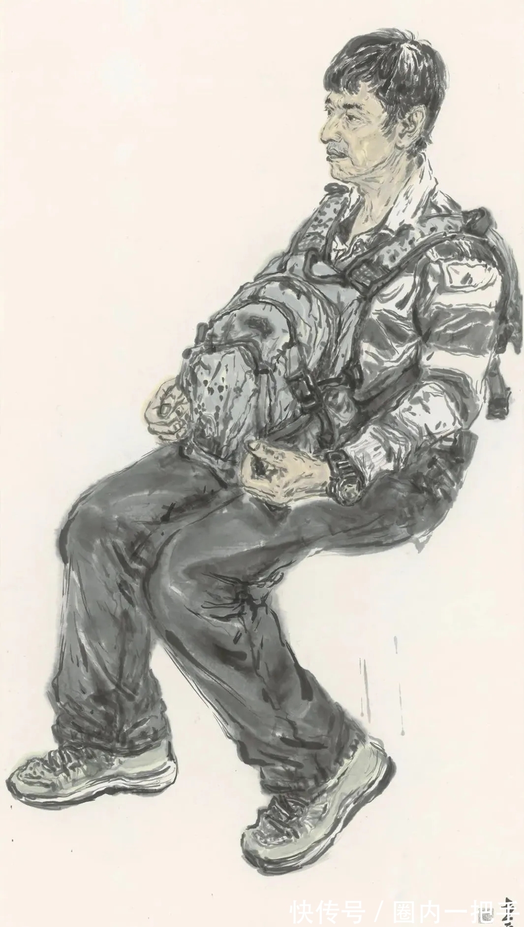 人物画#笔从对象来|王煜水墨人物画