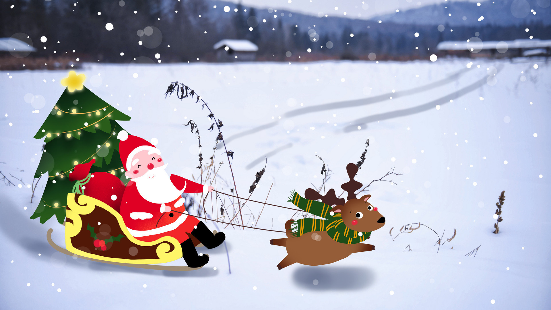 圣诞手机图,发给朋友吧!好看的祝福,还可以当屏保呦! ???