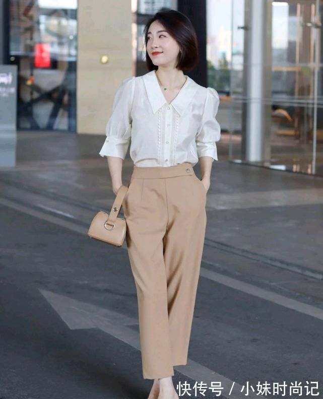 卡其色|上班的女孩该怎么打扮呢？简约穿搭就很有气场，干练又有女人味
