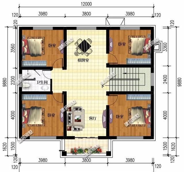 别墅|面宽均为12米的两栋自建房,简单施工易,造价25万上下