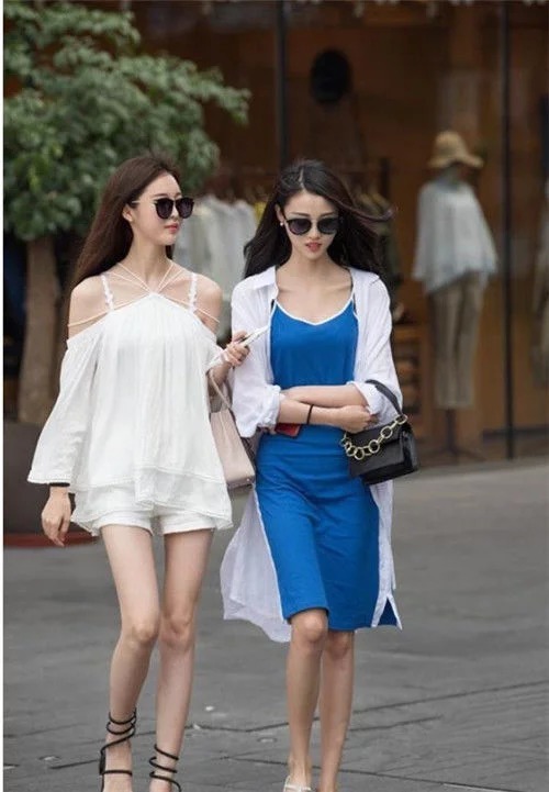 长发|两位长发飘逸的小姐姐,身材苗条有致,女神范十足