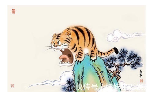 张大千$他画一幅《虎啸山居图》,落款故意改成唐伯虎,结果被山寨百万次