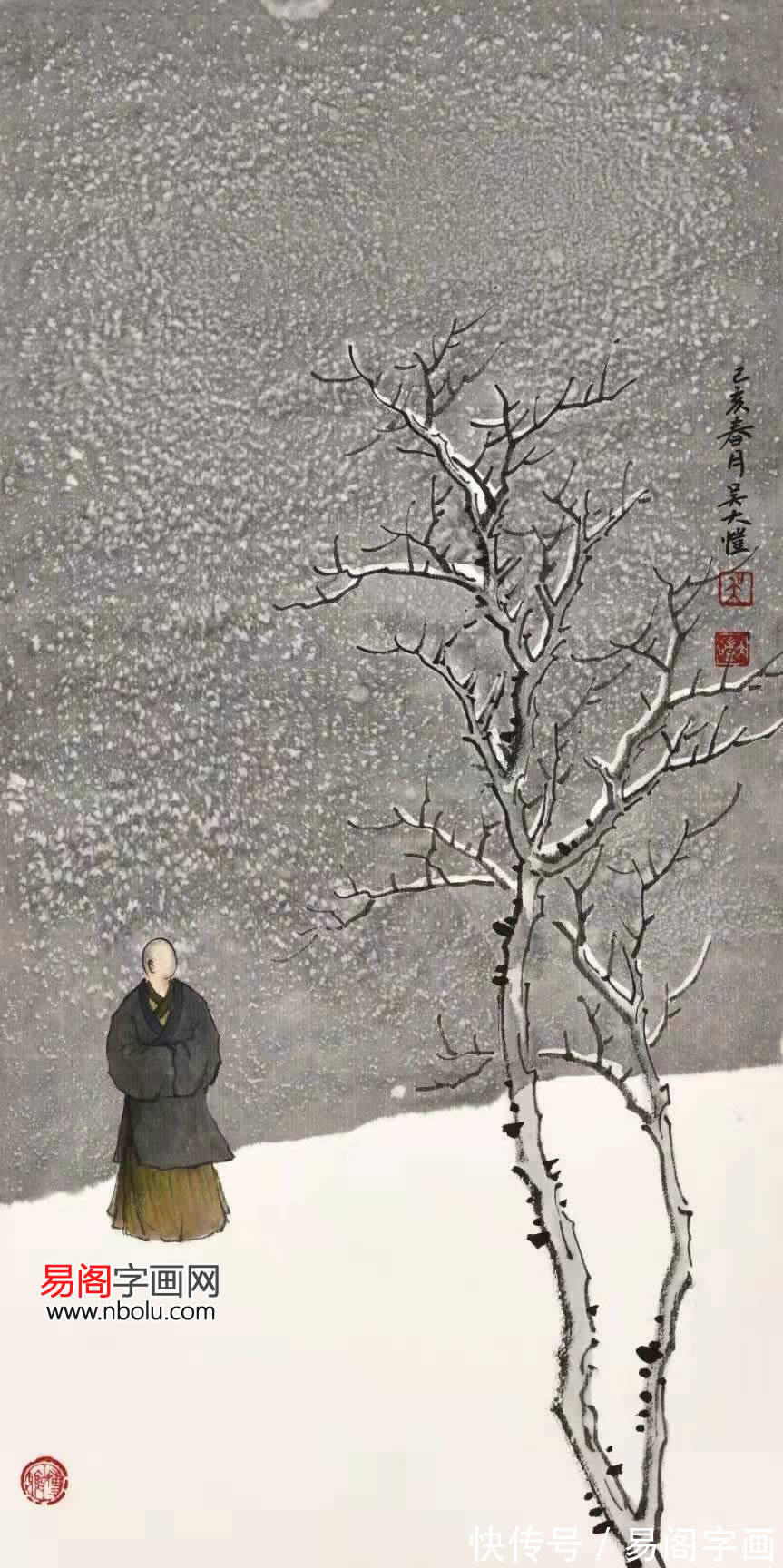 艺术&吴大恺雪景山水画 带您体味不画而画的留白艺术