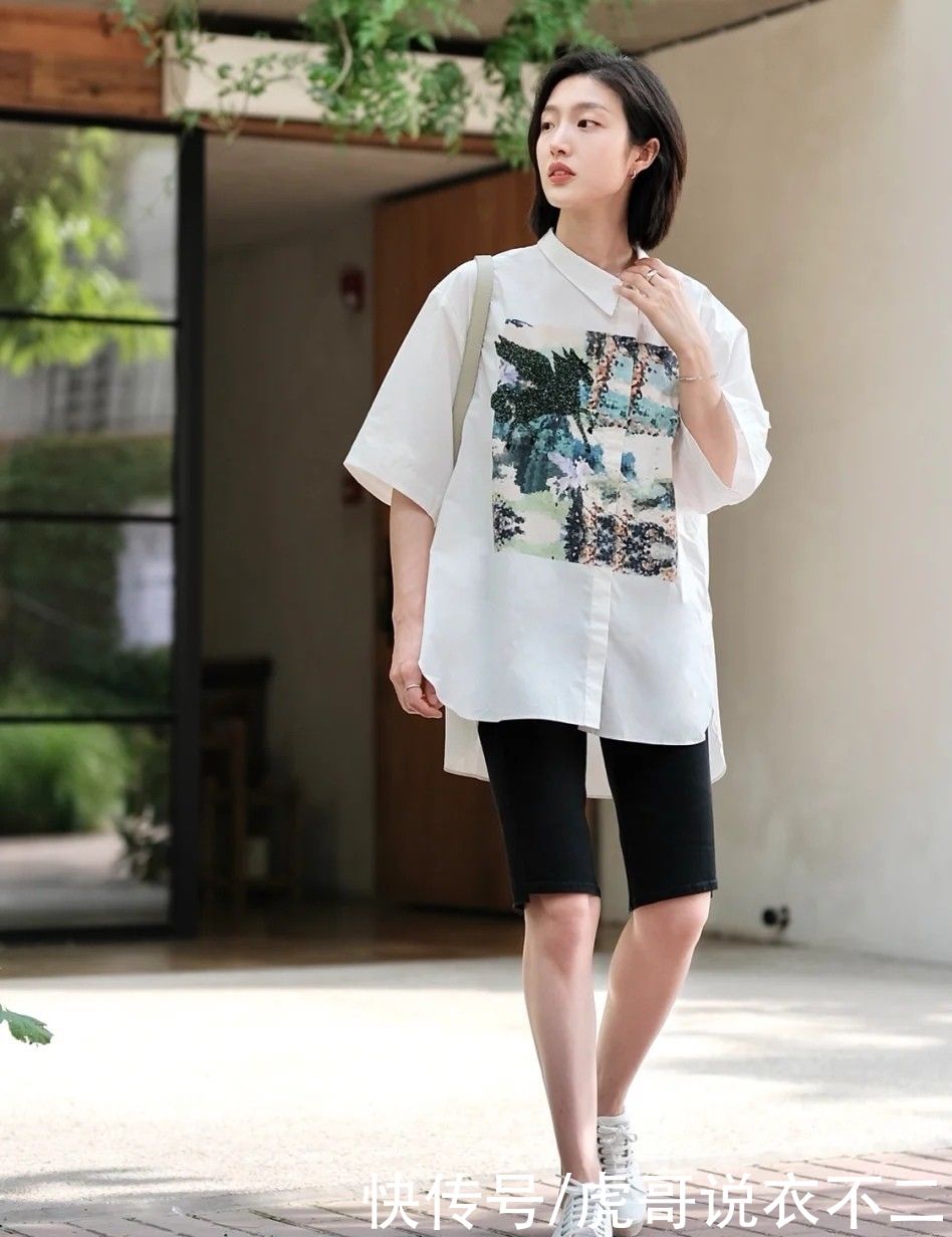 t恤|小个子瘦女孩的宽松搭配套路，甜系盐系随意切换，加倍的亮眼