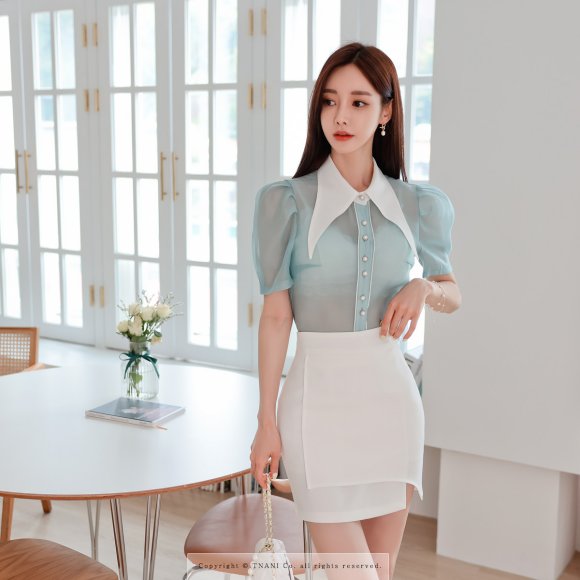 女神|时尚女装搭配欣赏:女神孙允珠的甜酸清凉桃杏仙美无袖连衣裙