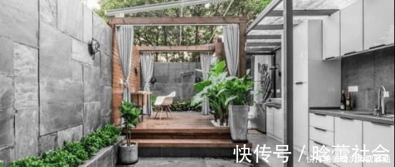 玻璃门|5万爆改70㎡的老房子,完工变小庭院豪宅,客厅还做了个“床上床”