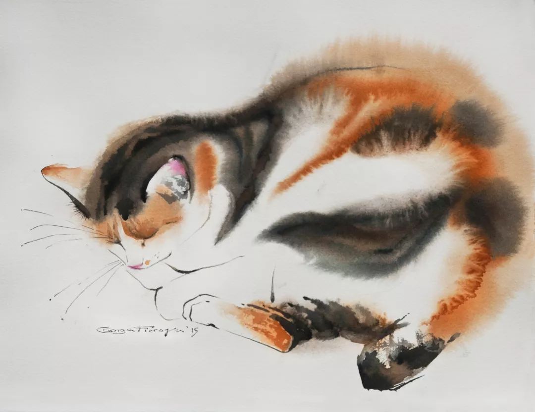 艺术家&俄罗斯艺术家画的大公鸡、猫咪、狗，神态逼真颇具中国国画意味