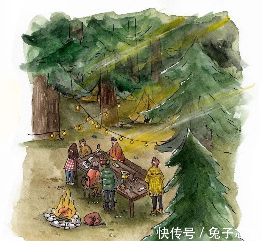 一本好书$16幅水彩画描绘的幸福场景,网友:这才是向往的生活