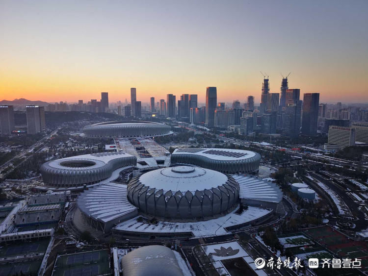 落日红霞飞！济南雪后夕阳洒金，尽显冬日最美画境|情报站| 情报站