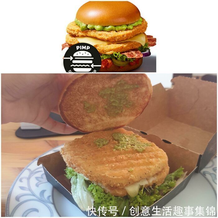 VS|30张美食广告.VS.实际对比照，再也不相信广告了