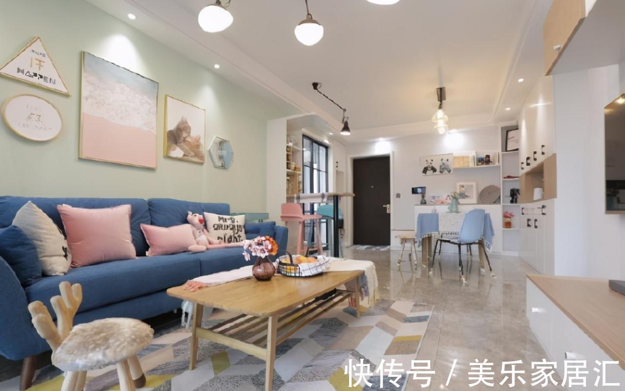 吧台|北欧风新房入住,入户就被迷住了,粉嫩色调超漂亮,温馨又大气