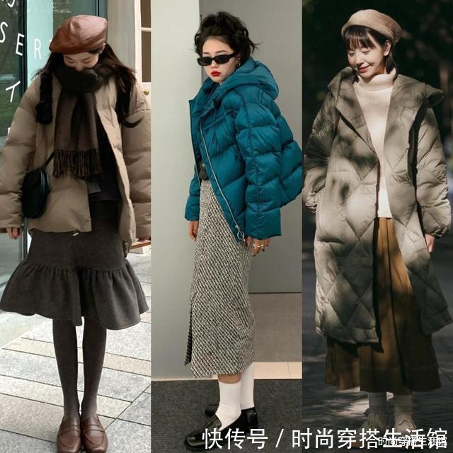 穿搭 羽绒服下面不一定配裤子,真正见过世面的女人,备上这几款就够了