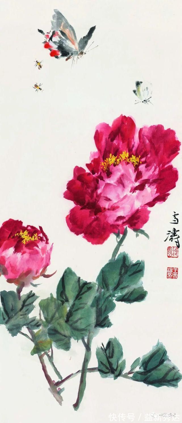 华北大学&两大高手画牡丹,一个工笔称雄,一个写意夺冠!