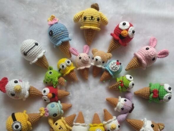 小熊|来一打这种公仔小熊冰激凌吧这个夏天的手工让你越钩越清凉