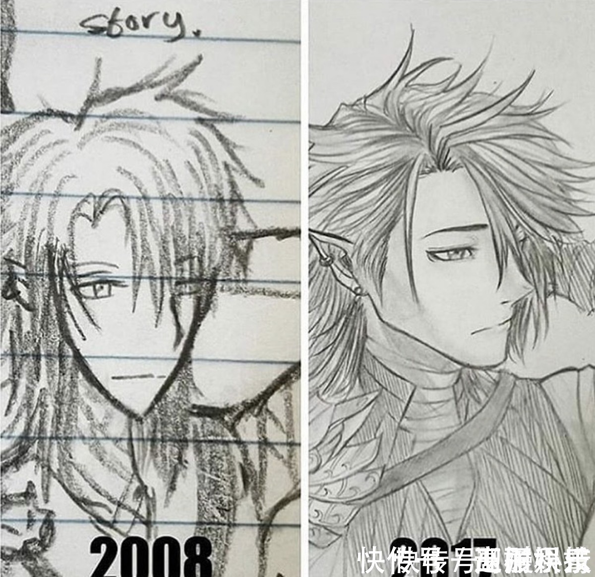 二次元#喜欢上课在作业本上乱画的画师,多年上课开小差,绘画终有所成就