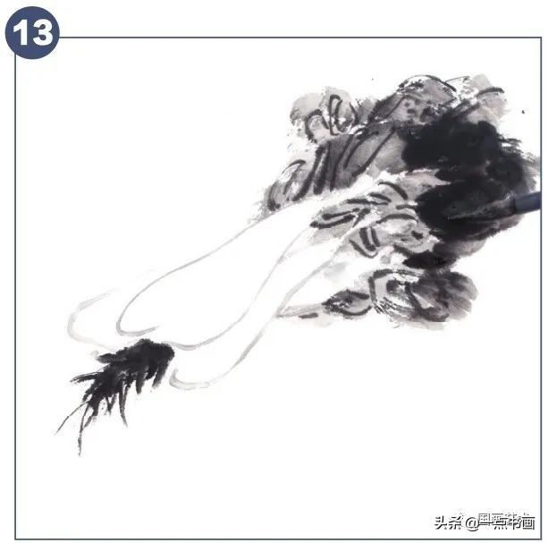 一步一步学画水墨大白菜