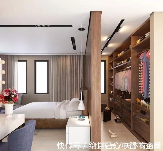 衣帽间|现在卧室床头流行不靠墙,往前挪80公分,“多出”一个衣帽间