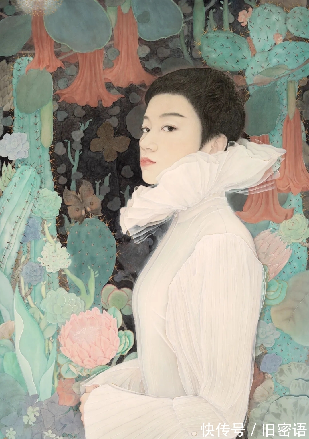 国画家#国画新锐｜何馥君人物画，细腻入微，清雅明净