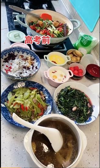 妈妈|妈妈晒孩子高考前后伙食变化，网友：太真实