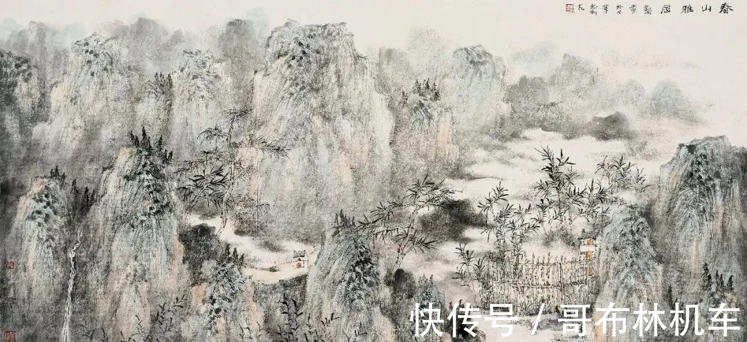 山水画！他画里是梦幻般的意境，是空旷的天地之宇｜刘明山水画