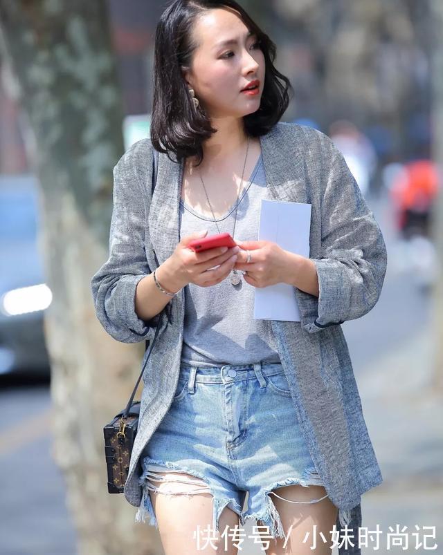 时尚|小西装外套+牛仔短裤搭配, 气质大方有个性, 快学学吧