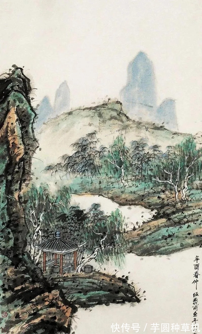 山水画@清润古朴|伍蠡甫山水画