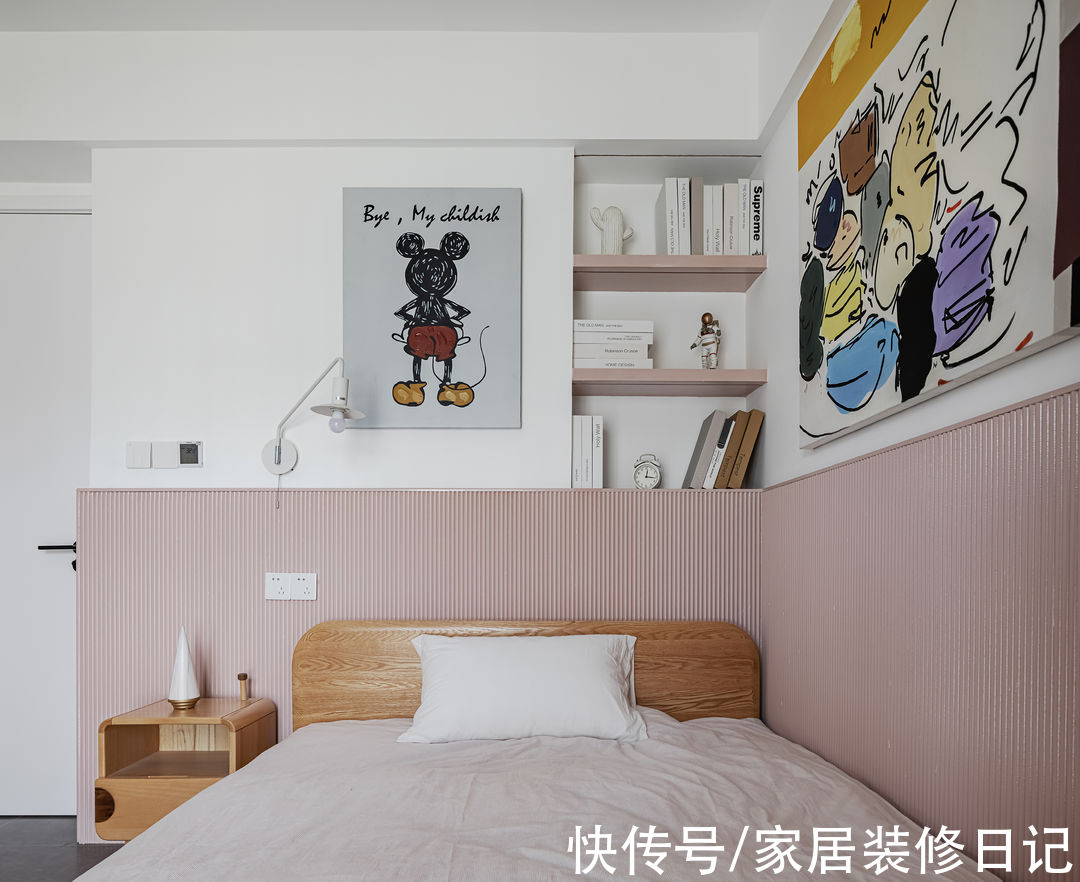 背景墙|南京140㎡新房装修，艺术漆+弧线半吊，简单却有藏不住的高级感