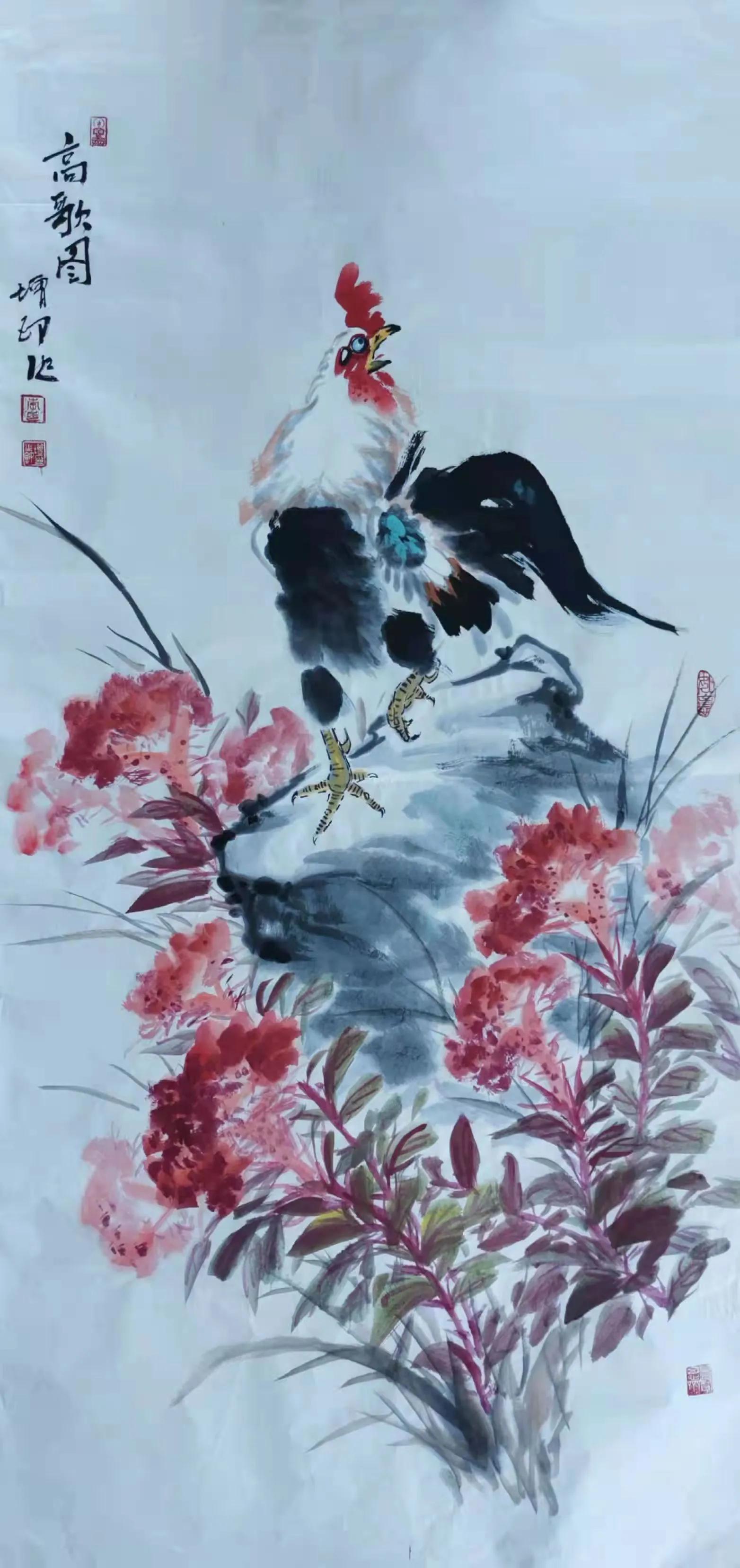 国画!中国当代花鸟画家李增印国画中的幸福家园