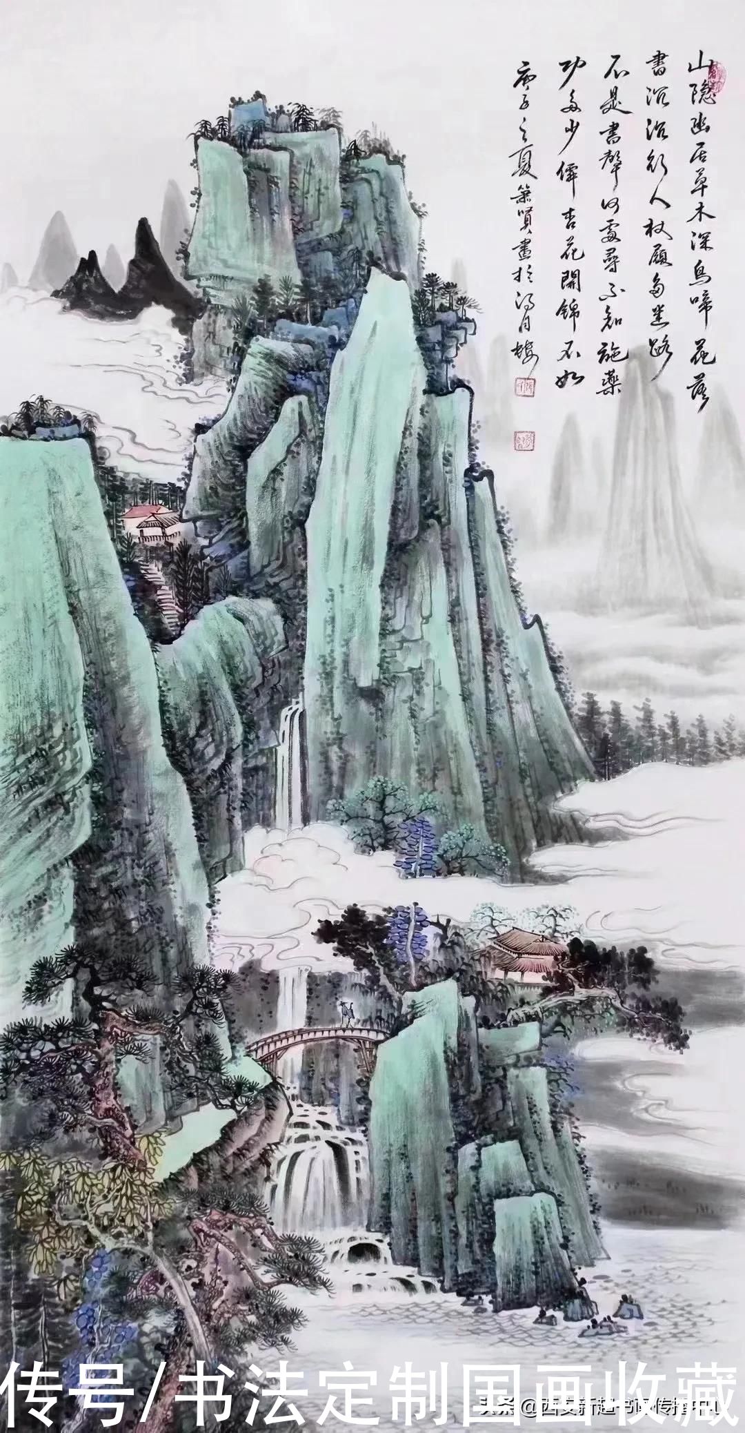 书法定制《梅兰竹菊，厚德载物》，国画收藏仿古色山水精品系列