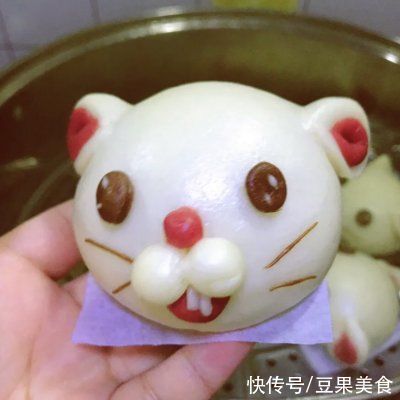 鼠仔|做好卡通鼠仔包（紫薯馅），有色有香又有味