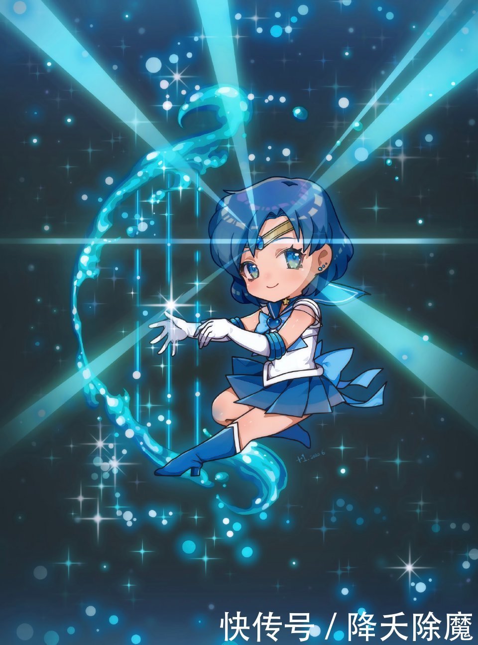 Q版《美少女战士》同人，土萌萤气质神秘独特，美奈子是爱的化身