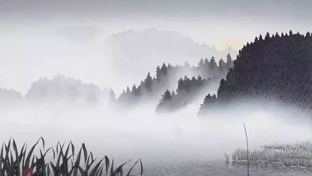 中国唐朝的斑斓山色水月之美