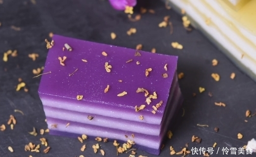 我家紫薯不蒸也不煮,简单2步做成千层糕,软嫩Q弹,好吃停不下来