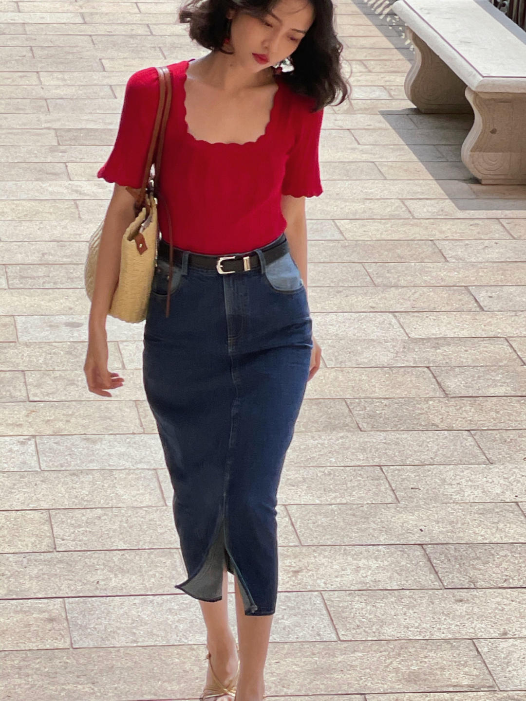 开叉裙|秋天穿搭指南!西装外套+牛仔裤,复古又时髦!