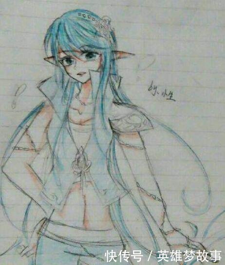 公主|小学生手绘叶罗丽角色,水王子身材比王默好,冰公主的画丑了!