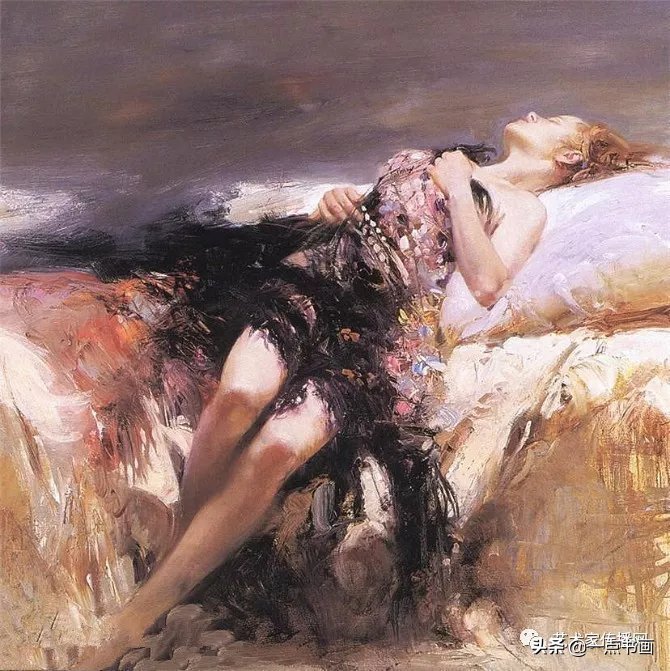 油画!皮诺德埃尼的油画人物,色彩斑斓,动静结合,光彩照人