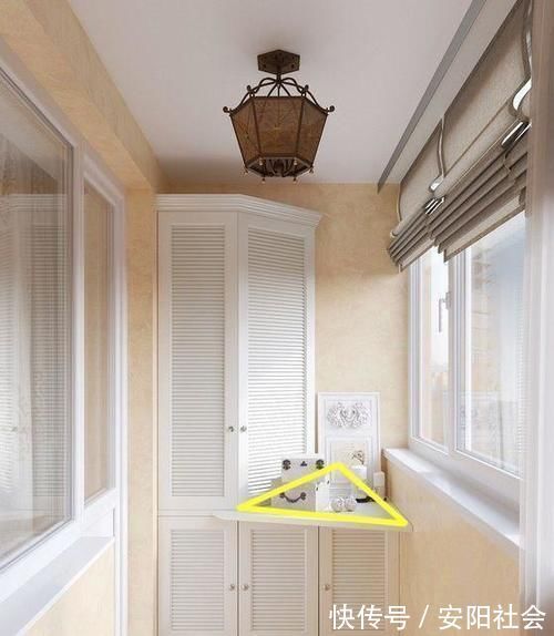 柜门|又发现阳台打柜子的新招数,做个45度倾斜柜,多个置物台面是亮点