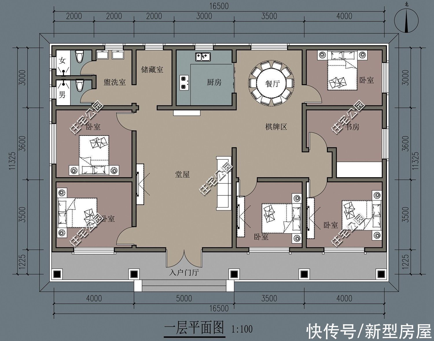 户型|农村别墅不是越高越好,分享10套一层户型图纸,父母看了一定喜欢